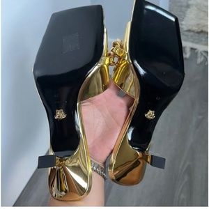 Versace gold chain mule